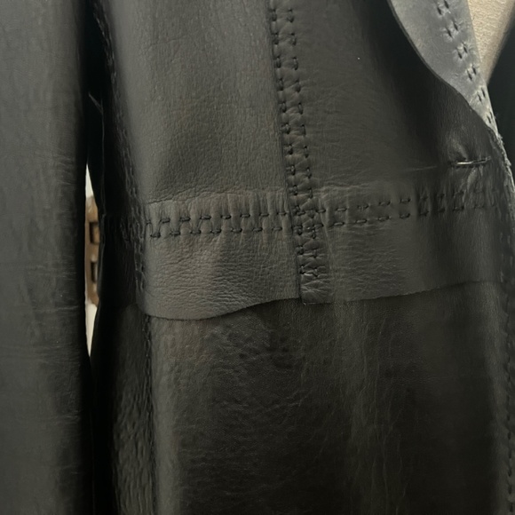 Gorgeous Elie Tahari black leather jacket with beautiful decoration. Size L. - Picture 8 of 13